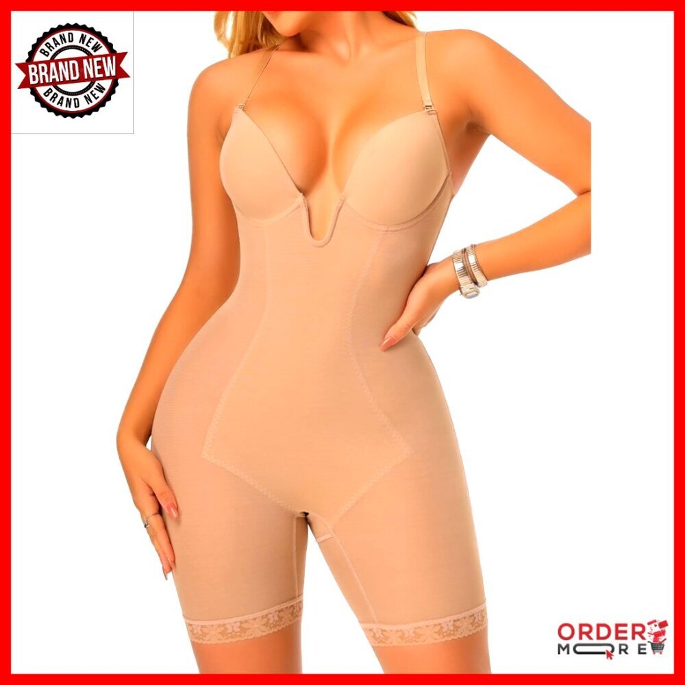 Tummy Control Shapewear Bodysuit Strapless Backless Slimming Full Body Shaper